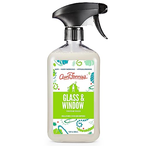 Aunt Fannie's Glass Cleaner - Streak-Free Shine, Natural Ingredients, Hypoallergenic - 16.9oz