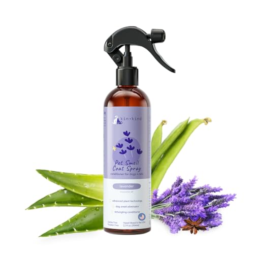 kin+kind Dog Deodorizing Spray - Natural Odor Eliminator, Lavender Scent - 12 fl oz
