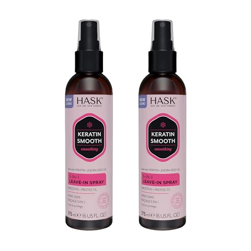 HASK Hair Care Set - 5-in-1 Leave-In Conditioner, Nourishing & Frizz Control - 2 x 6oz