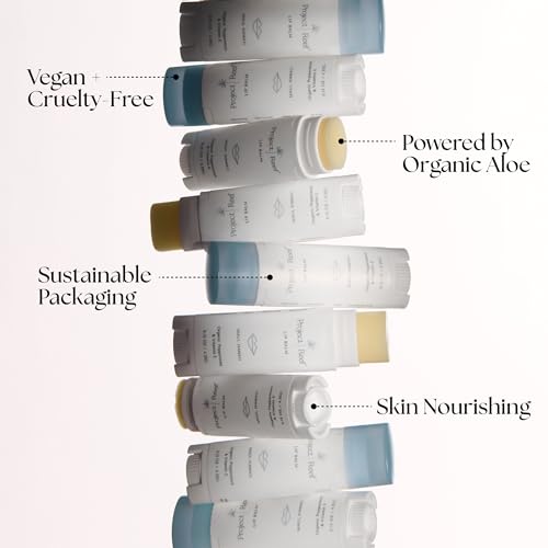 Project Reef Cooling Lip Balm - Hydrates & Soothes Dry Lips, Organic Peppermint, 3 Pack