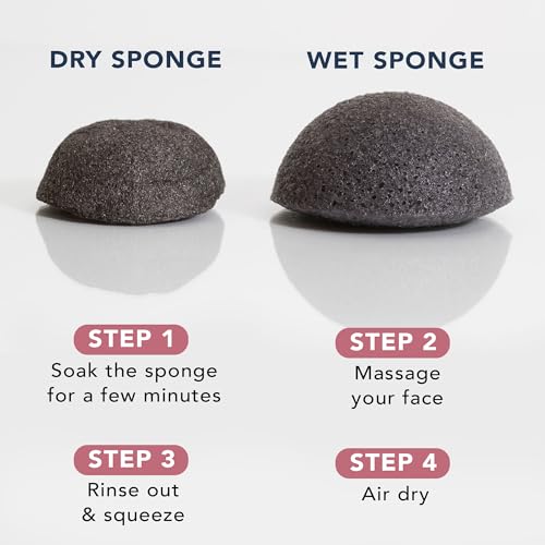Beauty by Earth Facial Cleansing Sponge Set - Gentle Exfoliation, 100% Natural - 2 Pack
