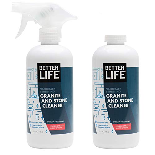 Better Life Granite Cleaner & Polish - Streak-Free Shine, Plant-Derived Ingredients - 16oz (2-Pack)
