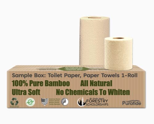 Purafide Bamboo Toilet Paper - Ultra-Soft, Hypoallergenic, Tree-Free, 3-Ply - 1 Roll