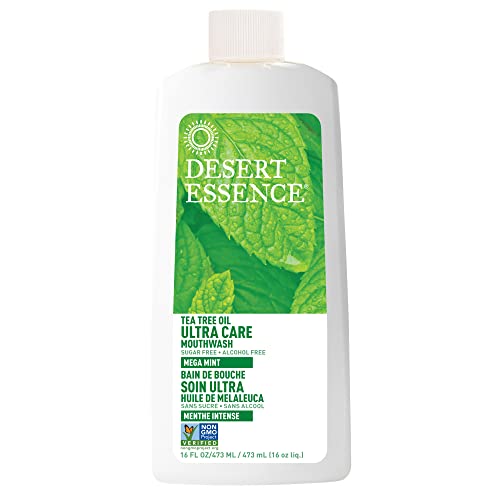 Desert Essence Mouthwash - Freshens Breath, Protects Against Sugar Acids, Soothes Gums - 16 Fl Oz