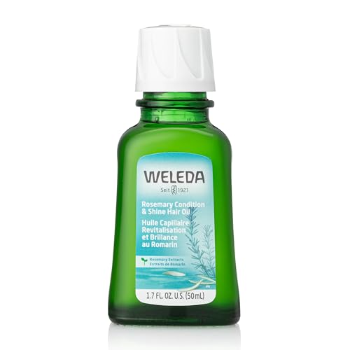 Weleda Rosemary Hair Oil - Nourishing Moisture Restorer, Softens Split Ends - 1.7 Fl Oz
