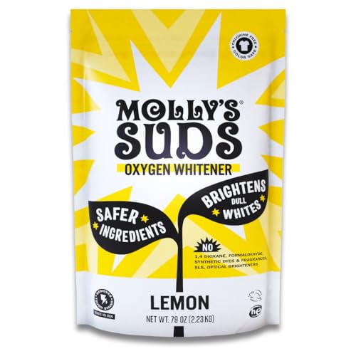 Molly's Suds Oxygen Whitener - Natural Stain Remover, Chlorine-Free, Brightens Whites - 79oz