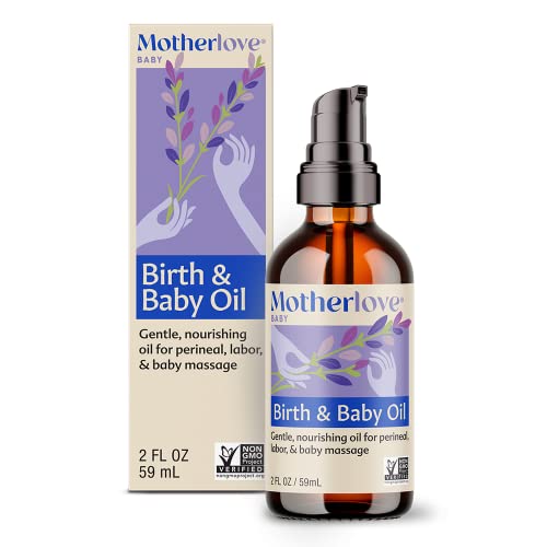Motherlove Baby Massage Oil - Gentle Lavender for Labor & Baby Care, Non-GMO, Organic Herbs - 2oz