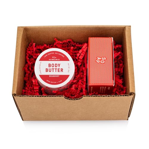 Old Whaling Co Bath & Body Gift Set - Nourishing Vegan Soap & Body Butter, Seaberry Scent - 2pcs