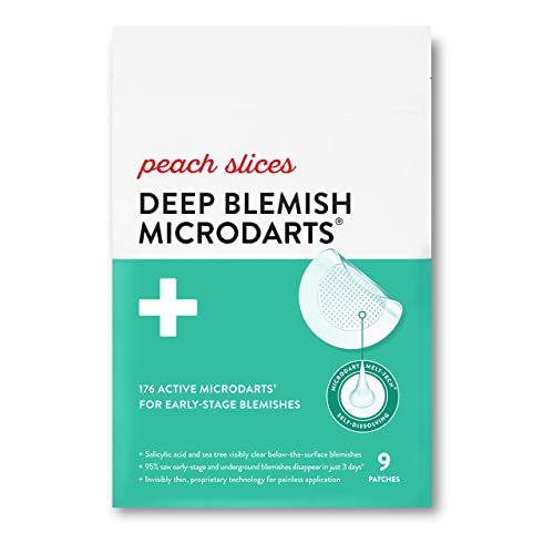 Peach Slices Blemish Treatment - Fast-Acting Microdart Acne Patches with Salicylic Acid - 9 Patches