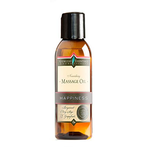Gumleaf Essentials Happiness Massage Oil - Natural Essential Oils, Vegan, Cruelty-Free - 4.2fl oz