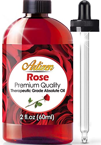 Artizen Rose Essential Oil - 100% Pure, Therapeutic for Relaxation & Skin Therapy - 2oz