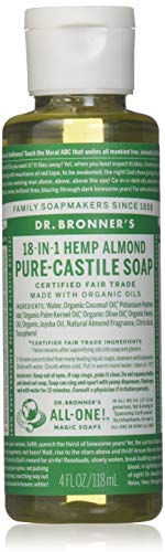 Dr. Bronner's Almond Castile Body Soap - Organic, No Animal Testing - 4 Fl Oz