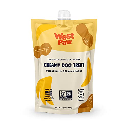 WEST PAW Dog Treats - Potassium-Rich, Vegan, Non-GMO, Made in USA - Peanut Butter & Banana 6.2oz