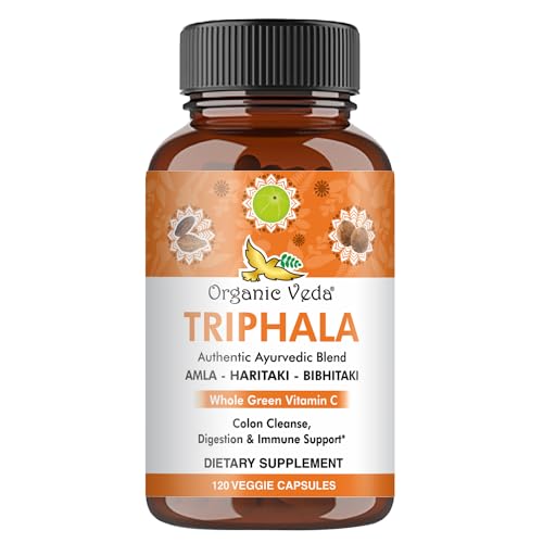 Organic Veda Triphala Capsules - Boost Immunity, Support Digestion & Skin Radiance - 120 Vegan Pills