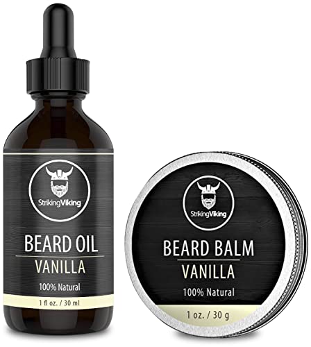 Striking Viking Beard Oil - Tames & Softens, Natural Argan & Jojoba Oils, Vanilla Scent - 2oz
