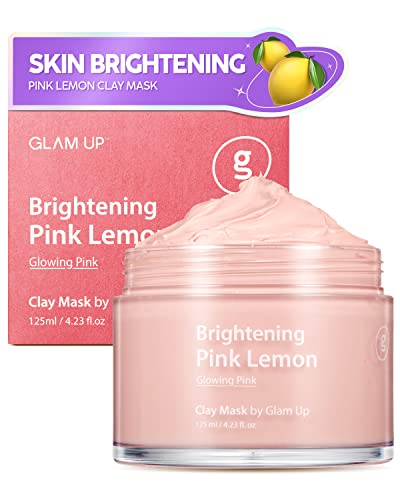 GLAM UP Brightening Pink Lemon Clay Mask - Pore Tightening, Vegan, 125ml
