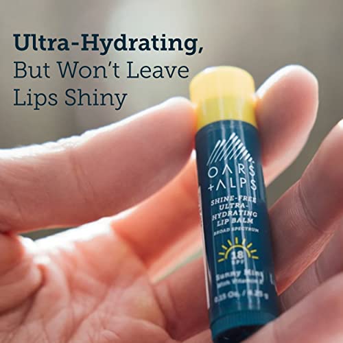 Oars + Alps Lip Balm - Ultra Hydrating, Clear Application, Alpine Mist - 2 Pack, 0.3 Oz