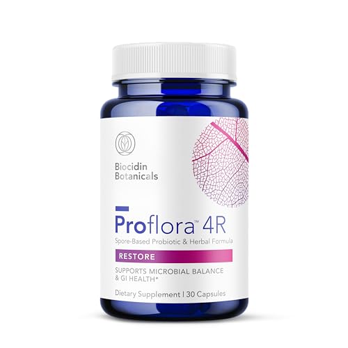 Biocidin Proflora 4R Probiotic - Digestive Support with Botanicals, 30 Vegan Capsules