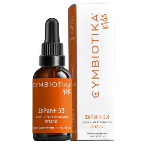 CYMBIOTIKA Kids Vitamin D3 Drops - Immune Support, Brain Health, Vegan, 28 Servings, 0.5 oz