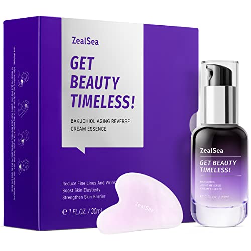 ZealSea Bakuchiol Face Serum - Anti-Aging, Peptide-Rich Formula for Sensitive Skin - 1 Fl Oz