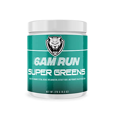 6AM Run Super Greens Powder - Organic Nutrient-Dense Blend, Delicious Berry Flavor - 30+ Greens