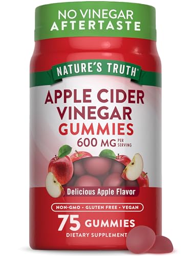Nature's Truth Apple Cider Vinegar Gummies - 600mg, Vegan, Non-GMO, Gluten Free - 75 Count