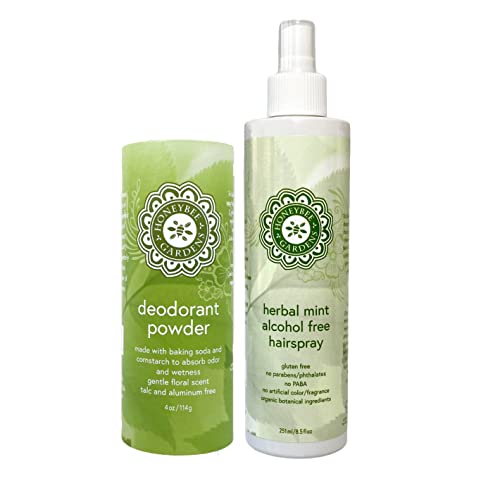 Honeybee Gardens Hair Care Bundle - Nourishing Hairspray & Talc-Free Deodorant - 100% Natural