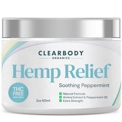 Clearbody Organics Maximum Strength Muscle Balm - Soothe Pain, Organic Hemp & Arnica - 4oz
