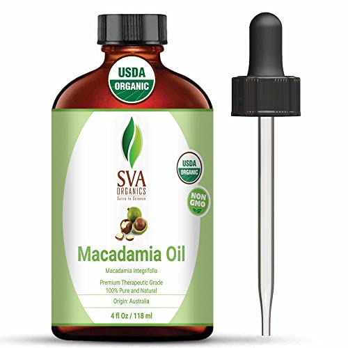 SVA Macadamia Seed Oil - Nourishing for Skin & Hair, 100% Natural Cold Pressed - 4 Fl Oz