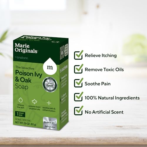 Marie Originals Poison Ivy Soap Bar - Relieves Itching, All Natural Ingredients - 2.9oz