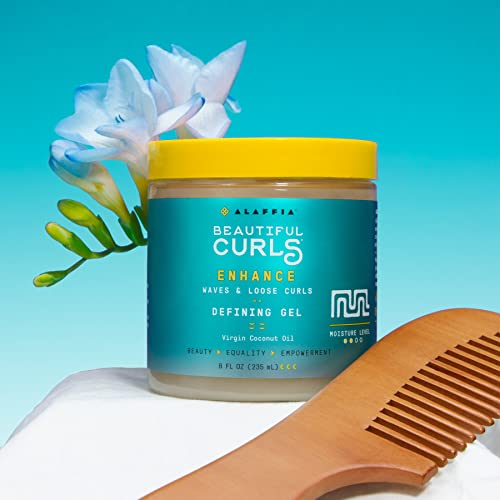 Alaffia Beautiful Curls Hair Gel - Hydrates, Defines Curls, Vegan with Shea & Coconut Oil - 8 Fl Oz