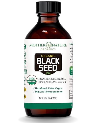 Mother Nature Organics Black Seed Oil - Immune Support, Non-GMO, Cold-Pressed - 8oz