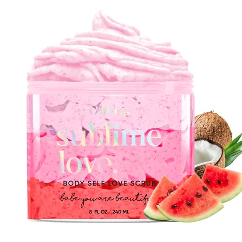 Olivia Beauty Body Scrub - Nourishing Exfoliation with Organic Shea & Cocoa Butter - 8 Oz