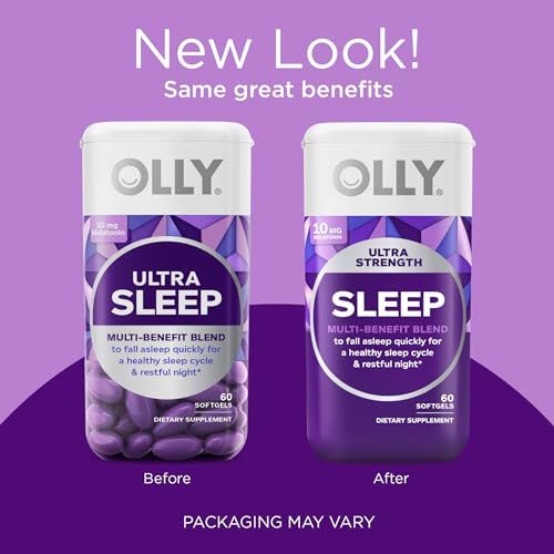 OLLY Sleep Supplement - Promotes Restful Sleep with Melatonin & Botanicals - 60 Softgels