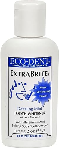 Eco-Dent ExtraBrite Toothpowder - Gentle Whitening, Fluoride-Free, Mint Flavor - 2 Oz