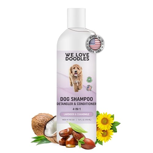 We Love Doodles 4-in-1 Dog Shampoo - Cleans, Conditions & Detangles - Lavender Chamomile, 16oz