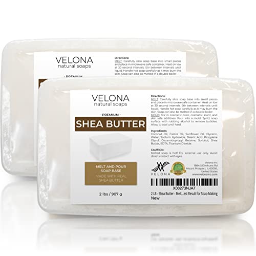Velona Shea Butter Soap Set - Moisturizing, Non-GMO, Cruelty-Free - 4 LB Melt & Pour Base