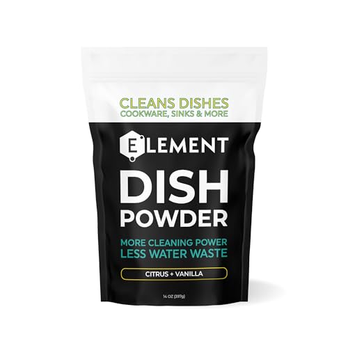 ELEMENT Dish Powder - Grease-Fighting, Plant-Based, Plastic-Free Citrus + Vanilla - 14oz