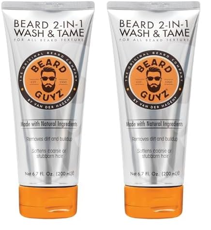 Beard Guyz 2-in-1 Beard Shampoo - Deep Cleans, Softens with Argan Oil & Vitamin E - 6.7oz Pack of 2