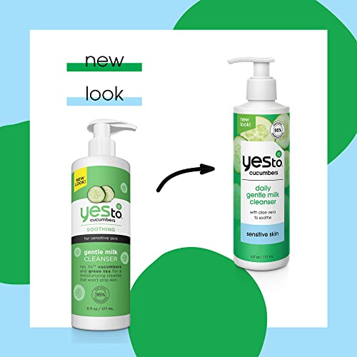 Yes To Cucumbers Face Wash & Cleanser - Moisturizing, Soothing with Aloe & Green Tea - 6 Fl Oz