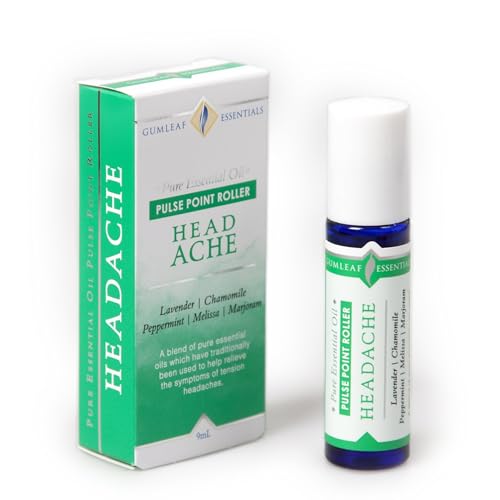 Gumleaf Essentials Headache Relief Roller - 100% Pure Essential Oils, Vegan, 9ml