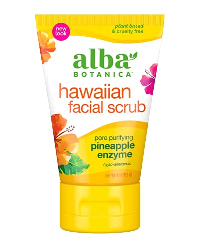 Alba Botanica Pore Purifying Facial Scrub - Softens Skin with Pineapple & Papaya - 4oz