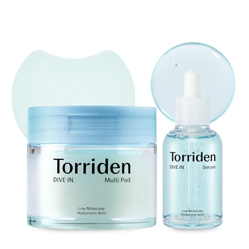 Torriden Skin Care Set - Hydrating Serum & Toner Pads, Vegan & Cruelty-Free - 1.69 fl. oz + 80 Pads