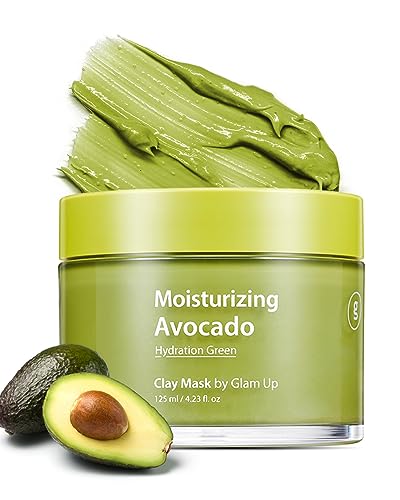 GLAM UP Avocado Clay Face Mask - Deep Cleansing, Hydrating & Pore Minimizing - 125ml