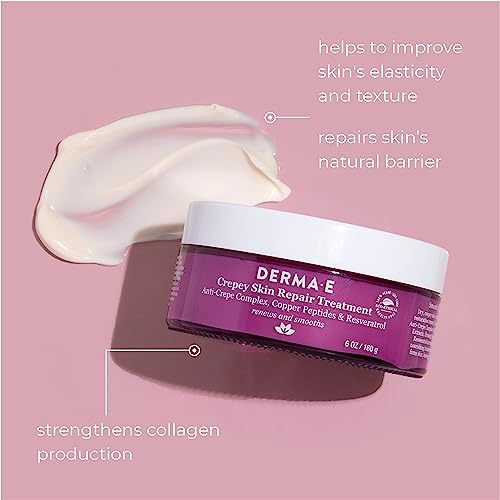 Derma E Body Cream - Restorative Moisturizer for Dry Crepey Skin, Firming & Hydrating - 6 Oz