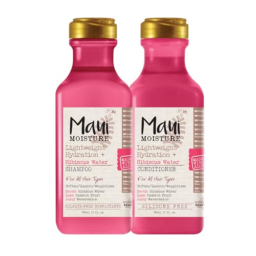 Maui Moisture Hibiscus Water Conditioner - Hydrates Curls, Vegan Formula, 13 Fl Oz