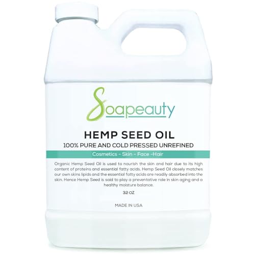 Soapeauty Hemp Seed Oil - Nourishes Skin & Hair, Rich in Omega Fatty Acids - 32 Fl Oz