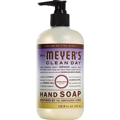 Mrs Meyer's Compassion Flower Hand Soap - No Animal Testing, Organic Certified - 12.5oz