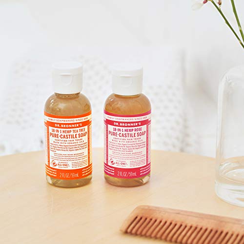 Dr. Bronner's Body Soap - Organic Oils, Fair Trade, Vegan, Concentrated - 2oz Rose
