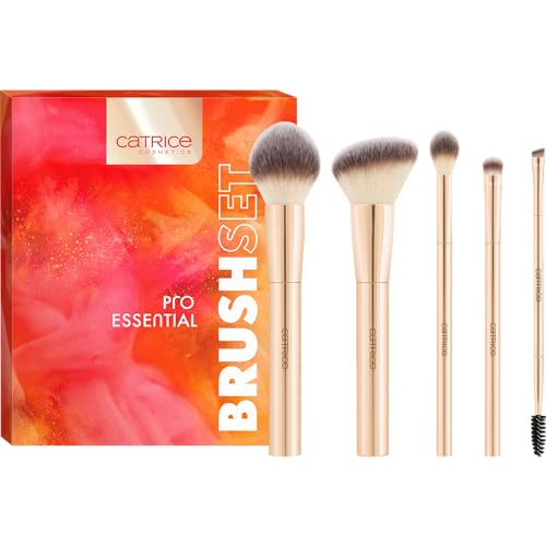 Catrice Pro Essential Brush Set - Vegan, Cruelty Free, 5 Makeup Brushes for Face & Eyes